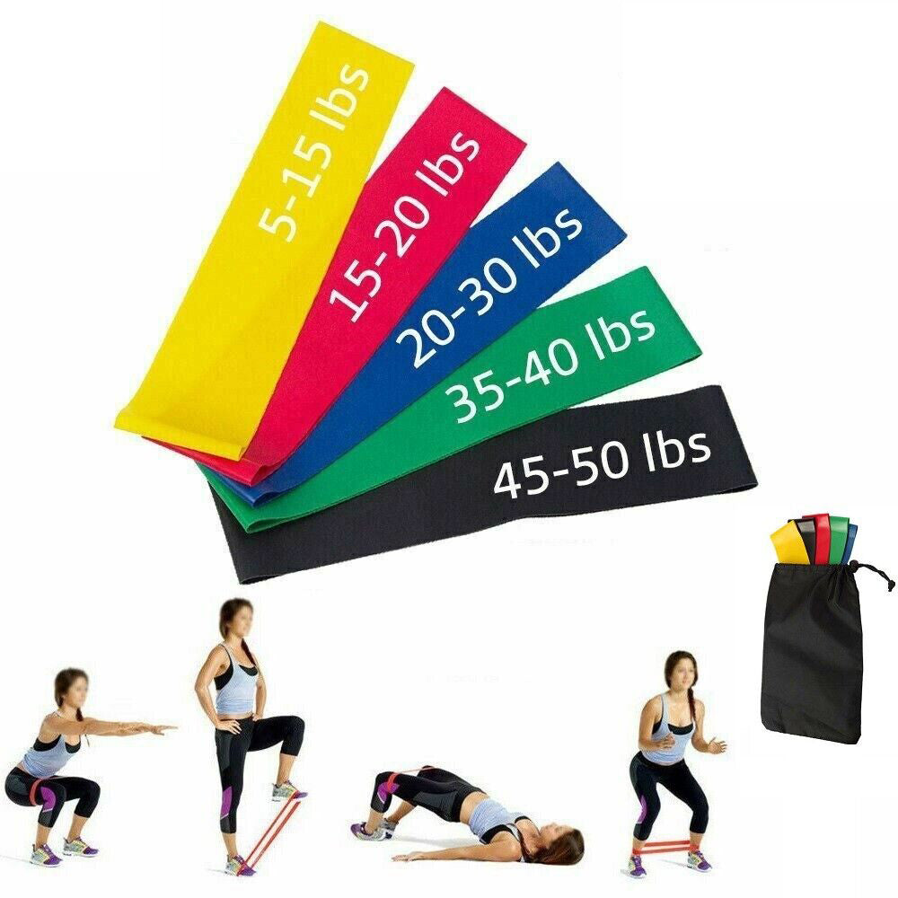 5-Piece Resistance Bands Loop Set: Fitness & Workout Essentials